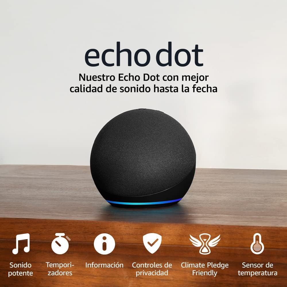 Echo Dot (Última generación) | Altavoz inteligente wifi y Bluetooth con Alexa con sonido más potente y de mayor amplitud | Antracita