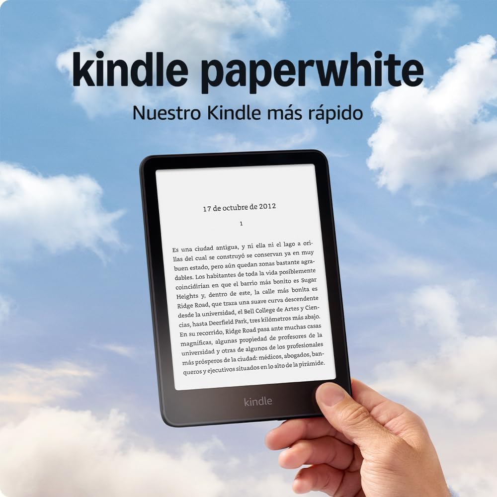 Amazon Kindle Paperwhite (16 GB) de Amazon | Nuestro Kindle más rápido con una nueva pantalla de 7 sin reflejos y semanas de batería | Con publicidad | Negro