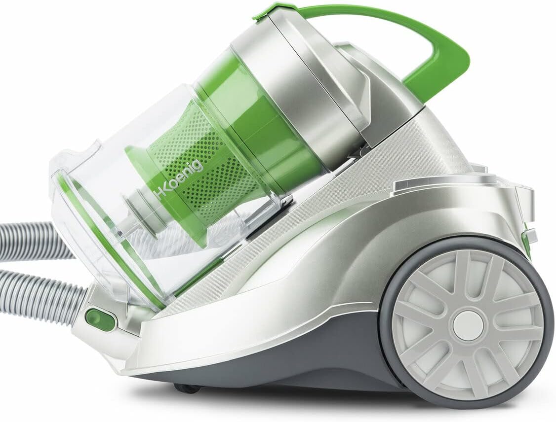 H.Koenig Aspiradora Sin Bolsas Potente, Clase Energética A, Capacidad 2L, Filtro HEPA, Tecnología Silenciosa 75 dB, Especial Mascotas AXO940
