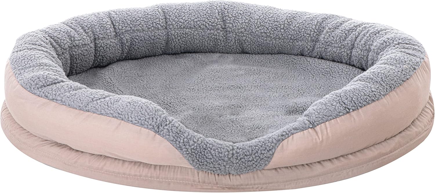 Camry CR7431 Cama para Perros y Gatos Eléctrica Calefactora, Redonda 76 x 58cm, Calefacción para Mascotas, Lana sintética Suave, Funda Lavable, Cable de Resorte Anti-Mordida, Segura Bajo Voltaje, 18W