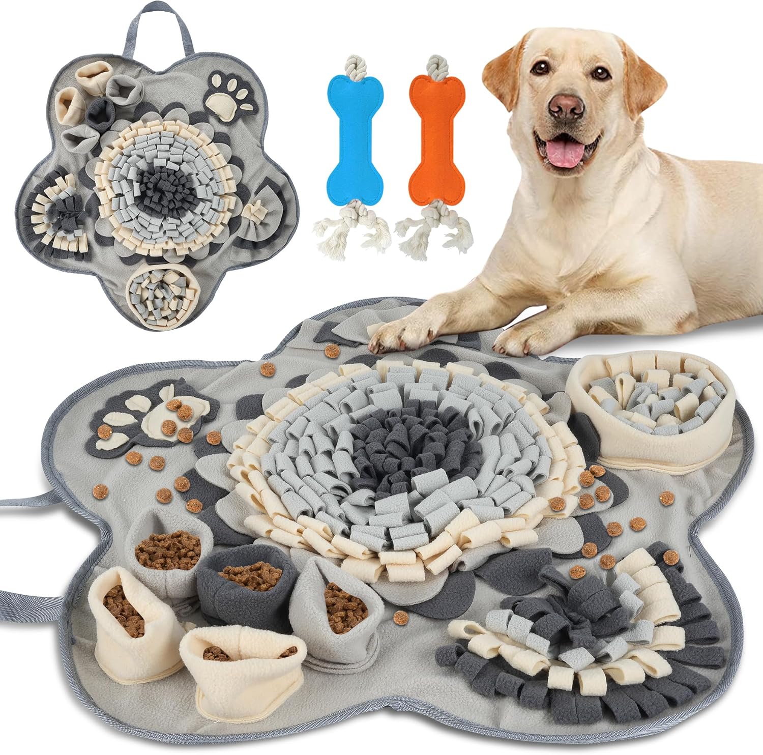 SUPERWSLING Alfombra olfativa para perros, juguete inteligente para perros con juguete de inteligencia antideslizante para perros, alfombra de olfateo antiestrés, alfombra de juego para perros