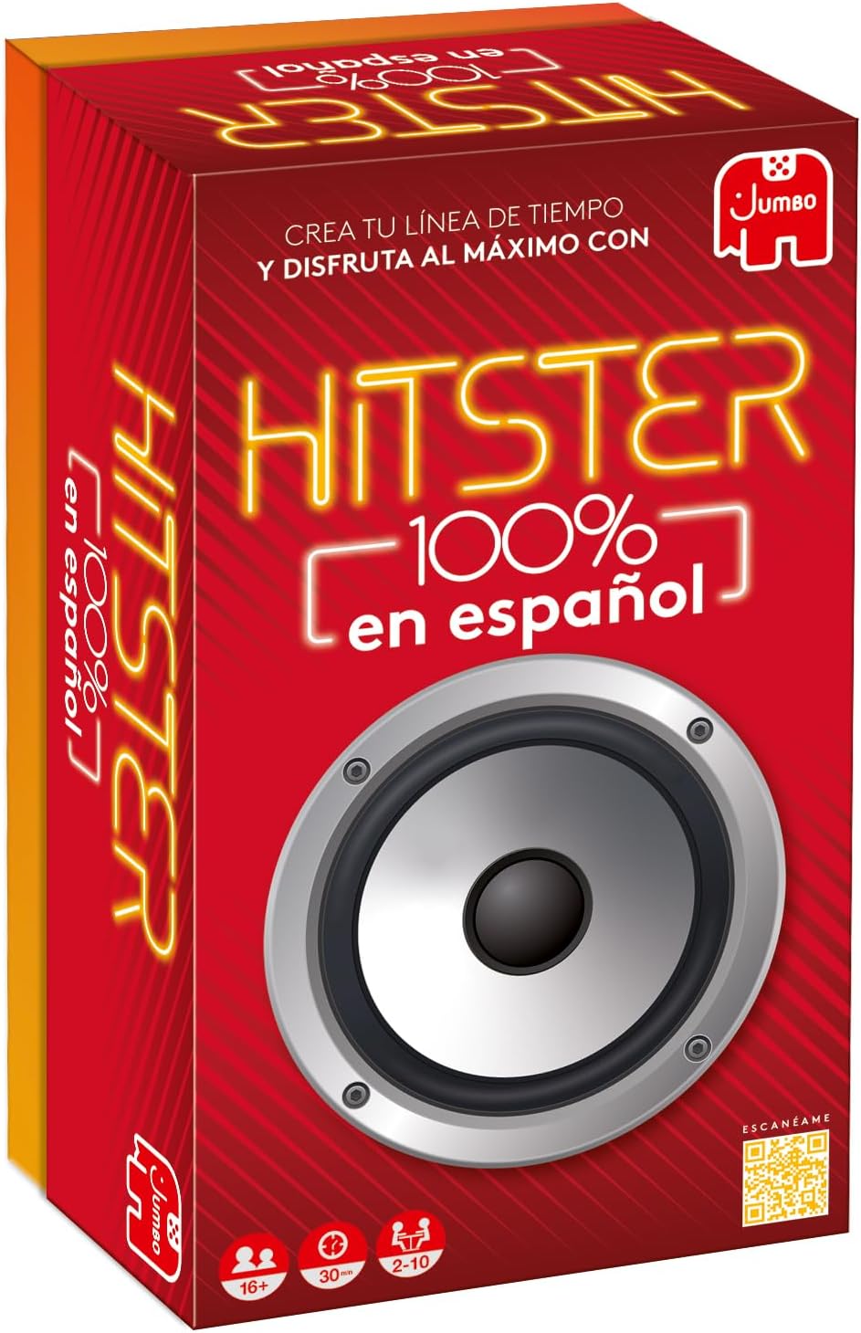 Hitster 100% in Spanish Musical Board Game for Adults Songs in Spanish Ages 16+ Free App 2-10 Players